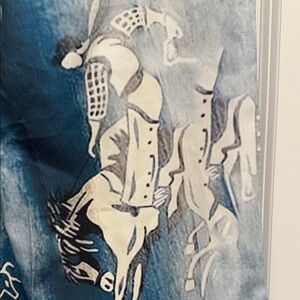 Artistic Blue and White Graphic Pants